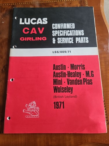 Lucas parts list 1971 - lucas,