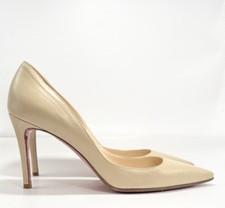 Christian Louboutin Pigalle 85 Nude/Beige Stiletto Heels Calf Leather Sz EU 37 7
