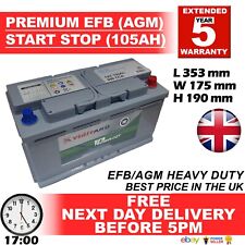 019 AGM Car Battery 105ah 100ah 95ah 900cca 5yr Warranty STOP START S5A13 EK950