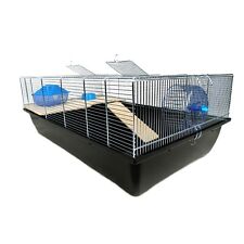 Rat Hamster Pet Animal Cage Small House Wooden Platform Ramp Carlton Black