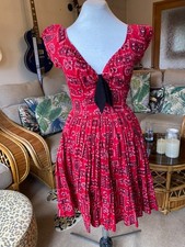 Pinup Girl Clothing Couture Natalie Dress Bandana Print PUG Sz Large