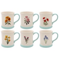 LEONARDO COUNTRY LIFE FLORAL POPPY ROSE  THISTLE COFFEE TEA MUG