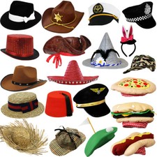 FANCY DRESS HATS CHOOSE FROM NOVELTY CHARACTER PHOTOBOOTH HAT PROP PARTY HAT LOT