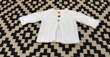 New Born Hand Knitted White Jacket