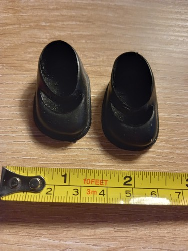 Vintage black dolls shoes more - black,