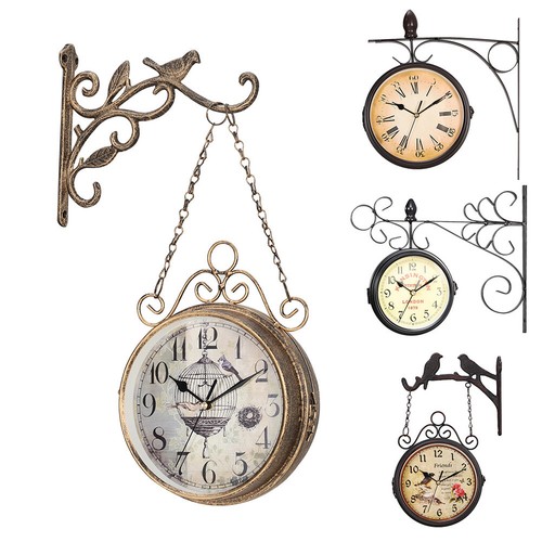 Retro double sided wall clock - double-sided,
