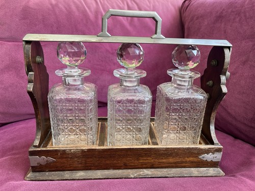 Antique english tantalus with - english,