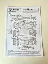 SINDY DOLL 3 LEVEL HOME COPY OF INSTRUCTIONS HOUSE ONLY
