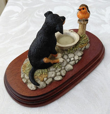 Border Fine Arts figure ‘Puppy and Robin’ FE16 Ray Ayres 1991 10cm Tall Free P&P