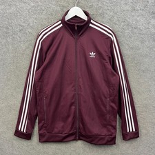 Adidas Jacket Mens Large Burgundy Beckenbauer Track Top Originals Firebird Retro