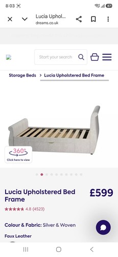Sleigh double bed with two - sleigh,
