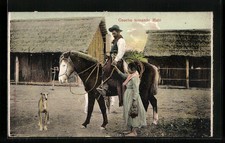 Gaucho tomado mate, postcard 