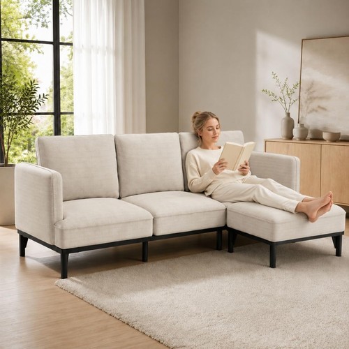 Shaped sofa seater - l,