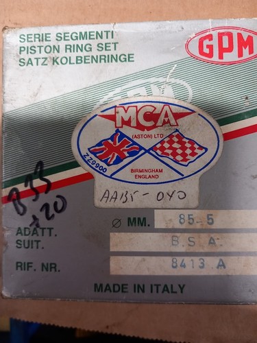 Bsa b33 piston rings - b33,
