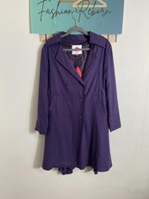  Vintage Lee Cooper Originals Women's Purple Trench Coat UK Size 12 NEW #3623