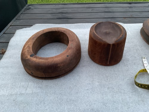 Antique vintage wooden hat - wooden,