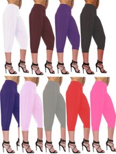 LADIES WOMEN ALI BABA**3/4** BAGGY TROUSER CROPPED LEGGING HAREEM PANTS HAREM