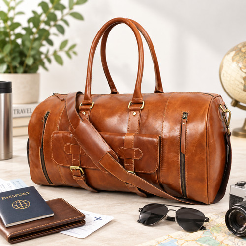 Genuine leather duffel - duffel, bag