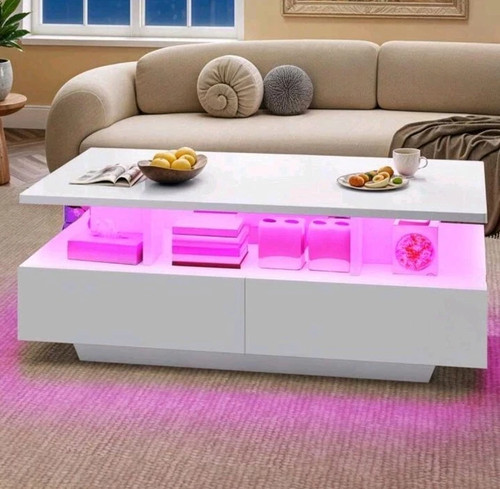 Led coffee table wooden - table,