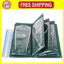 Coopay Metal Knitting Needles Set - 40cm Circular Needles With Case