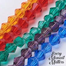 100 x CRYSTAL GLASS BICONES