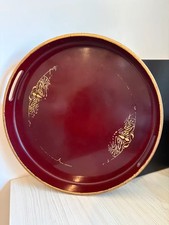 Round Vintage Serving Tray red