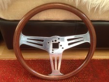 CLASSIC CAR WOODEN STEERING WHEEL  EARLY WALSALL WHEELS LTD LES LESTON? 32CM