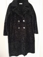 Vintage Black  Faux Astrakhan