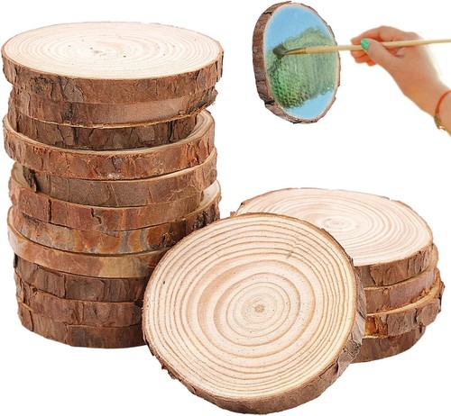 10xnatural wood log slice - wood,