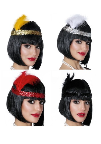 Sequin feather headband - feather, 20s