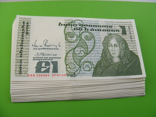 Irish 1989 one pound banknotes - one,