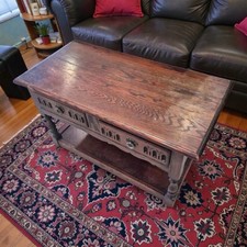 Vintage Solid Oak Coffee Table