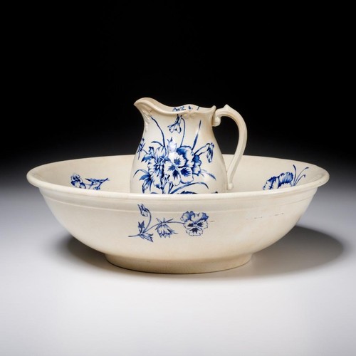 Antique ceramic blue pansy - ceramic,