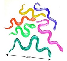 10 Stretchy Snakes - Kids Party Fun Loot Bag Filler Mini Toy Unisex Gift Prizes
