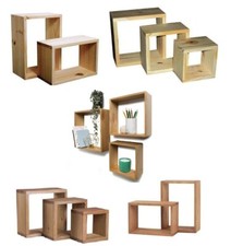 Wooden Wall Floating Cube Box