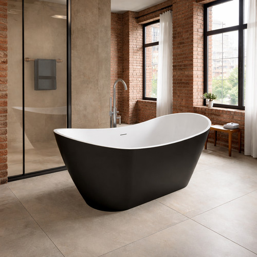 1700mm freestanding bath - 1700mm, black