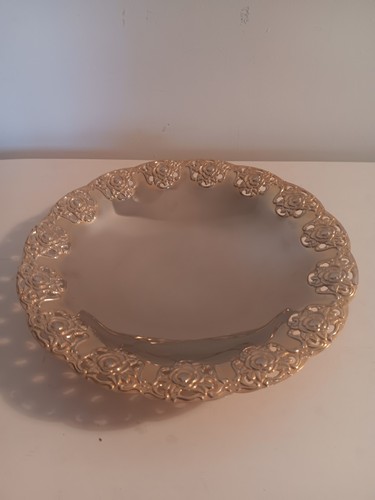 Vintage silver plate - plate, gilded