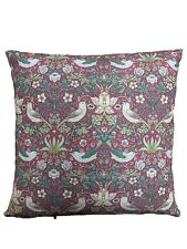 William Morris - Strawberry Thief Crimson 100% Cotton Cushion/Scatter Cover