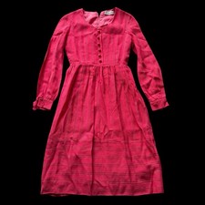 Women’s Vintage 1960’s Jaeger London Button Dress UK 10 Pink Made In England