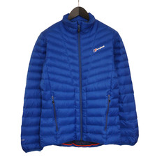 Men Berghaus Pertex Jacket HydroDown Blue Full Zip Breathable Size M VAP125
