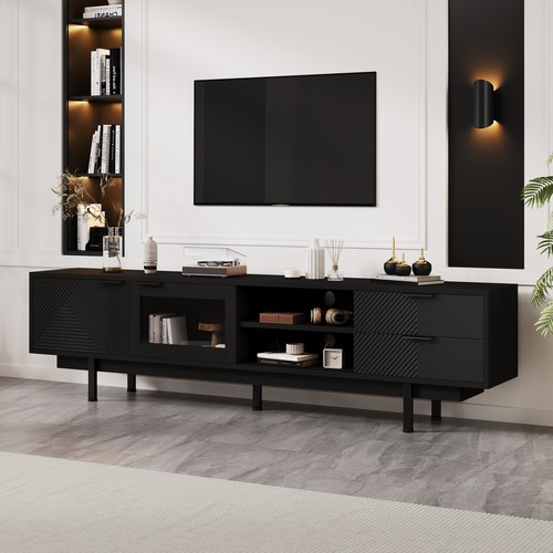 200cm unit black stand - tv,