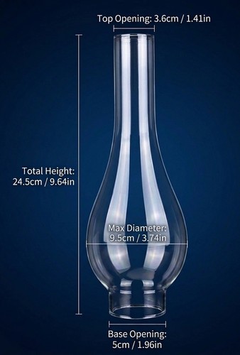 Clear glass lamp chimney - clear,