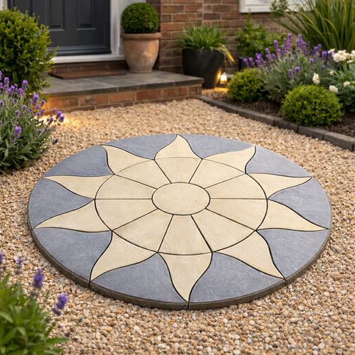 Paving sun circle - circle, slabs