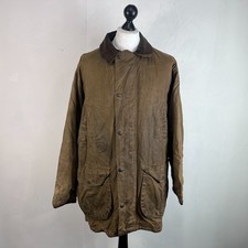 John Partridge Distressed Look Wax Jacket Men's size M in Brown Waxed Cotton