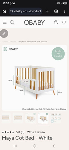Obaby maya cot bed - obaby, white