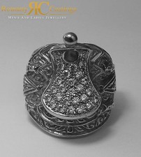 Men's CZ Saddle ring 925