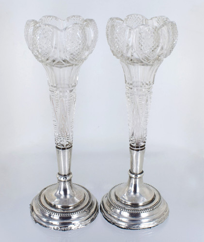 Pair sterling silver base - silver,