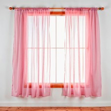 Voile Curtains Pair (2 Panels) Of Lucy Voile Net Slot Top Panels - Top Quality