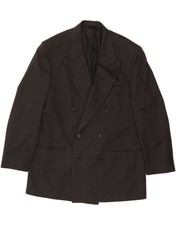 PIERRE CARDIN Mens Double Breasted Blazer Jacket UK 38 Medium Grey Striped DW32