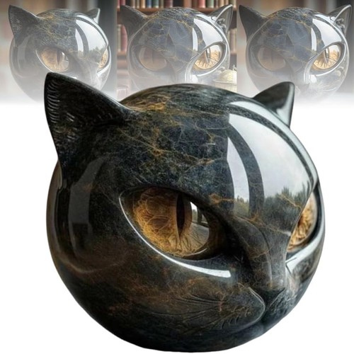 Luxury black cat stone - cat,